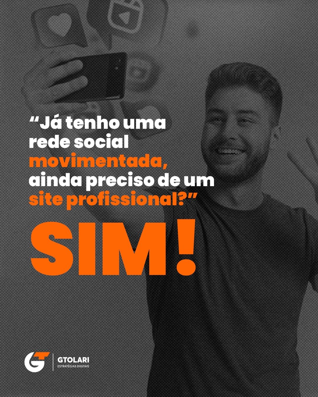 Já tenho redes sociais movimentadas… ainda preciso de um site?
A resposta é: SIM! 🚀
Ter uma presença forte no Instagram, Facebook ou TikTok é ótimo, mas suas redes não são “suas”, elas pertencem às plataformas.
Um site profissional garante:
- Autoridade e credibilidade
- Canal oficial da sua marca na web
- Mais chances de aparecer no Google
- Centralização de todas as informações do seu negócio
Redes sociais atraem, mas o site é a base sólida da sua presença digital.
👉 Quer ter um site que realmente representa sua marca? Fale com a GTOLARI!